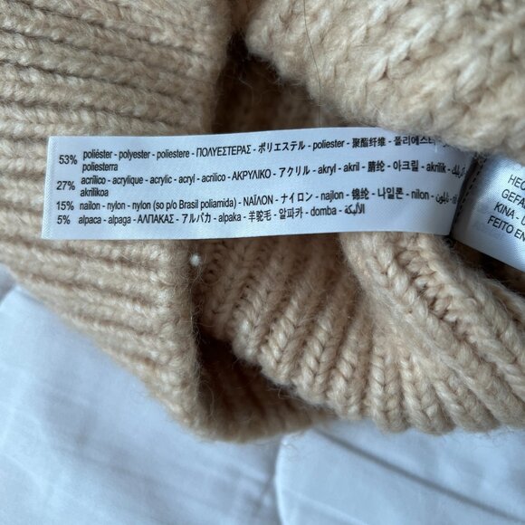 ZARA Women Chunky Sweater Cardigan 2488/117, Tan/Sand, Size XS - Picture 5 of 7